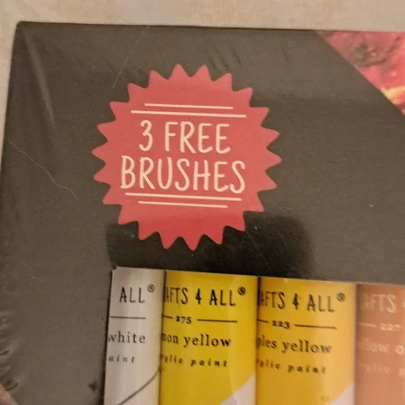 NWT  Crafts 4 All Acrylic Paint Set - 24-Pack (12mL) with 3 Brushes for Creative - Picture 6 of 6